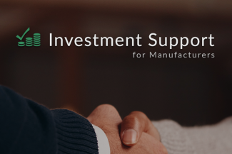 Investment support logo plus hand shake photo.